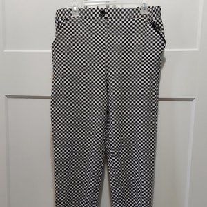 Stylish Black and White Checkered Women's Trousers
